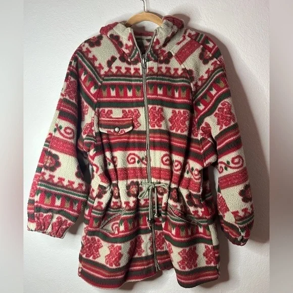 Vintage Mulberry Street Full Zip Aztec Print Fleece Jacket Women’s Large - Picture 5 of 15